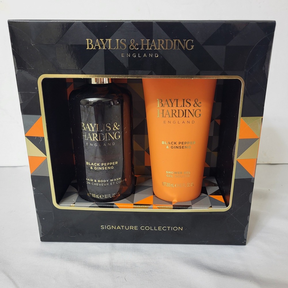 Baylis & Harding Black Pepper & Ginseng 10.1 oz Hair Body Wash & 6.7 Shower Gel
